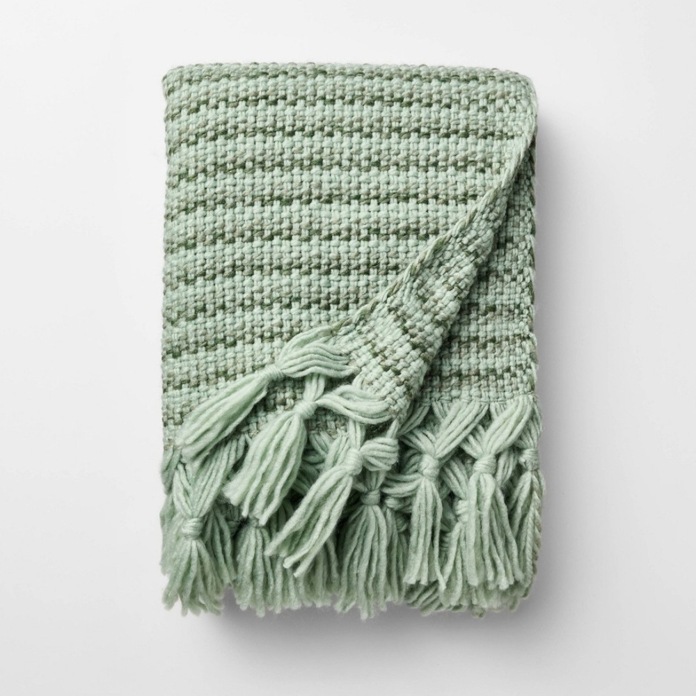 Threshold Designed W Studio McGee 50 x 60 Throw Mixed Yarn Woven with Crossed Ta